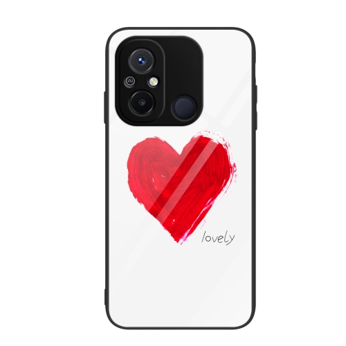 

For Xiaomi Redmi 12C Colorful Painted Glass Phone Case(Love)