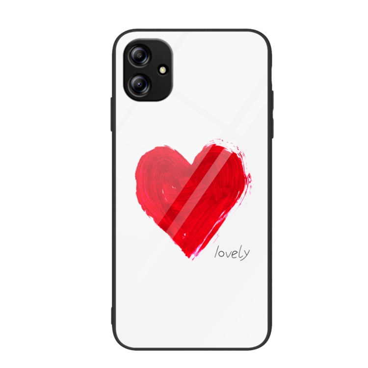 

For Samsung Galaxy A04e Colorful Painted Glass Phone Case(Love)