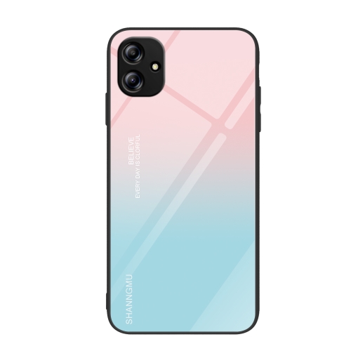 

For Samsung Galaxy A04e Colorful Painted Glass Phone Case(Blue Sky)