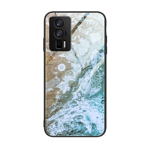 

For Xiaomi Redmi K60/K60 Pro Marble Pattern Glass Phone Case(Beach)