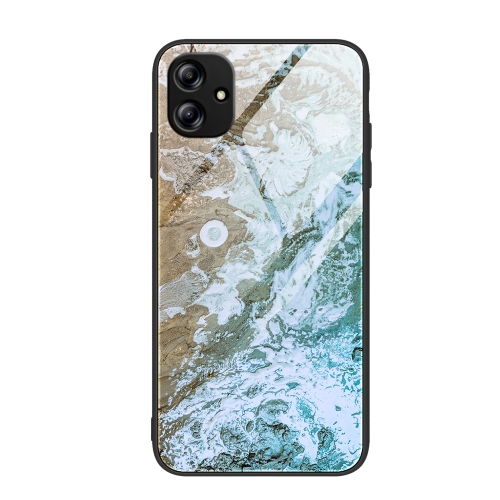 

For Samsung Galaxy A04e Marble Pattern Glass Phone Case(Beach)