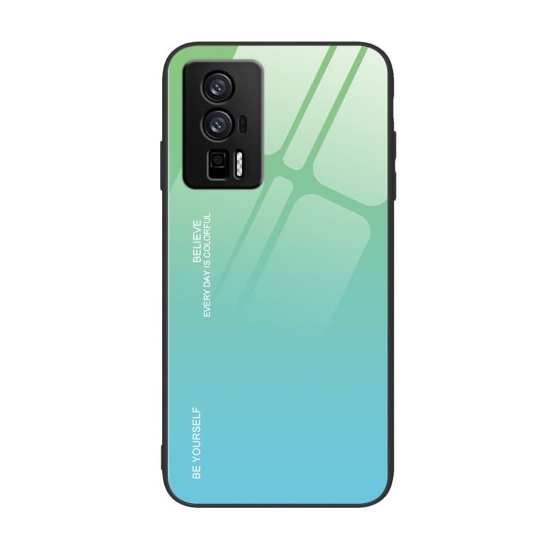 

For Xiaomi Redmi K60/K60 Pro Gradient Color Glass Phone Case(Green Cyan)
