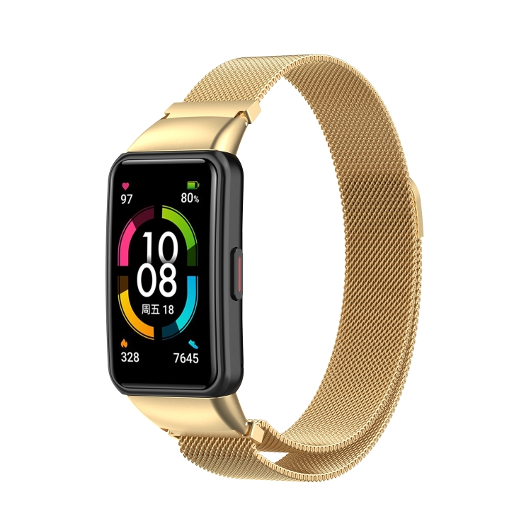 

For Honor Band 7 Milan Magnetic Metal Watch Band(Gold)