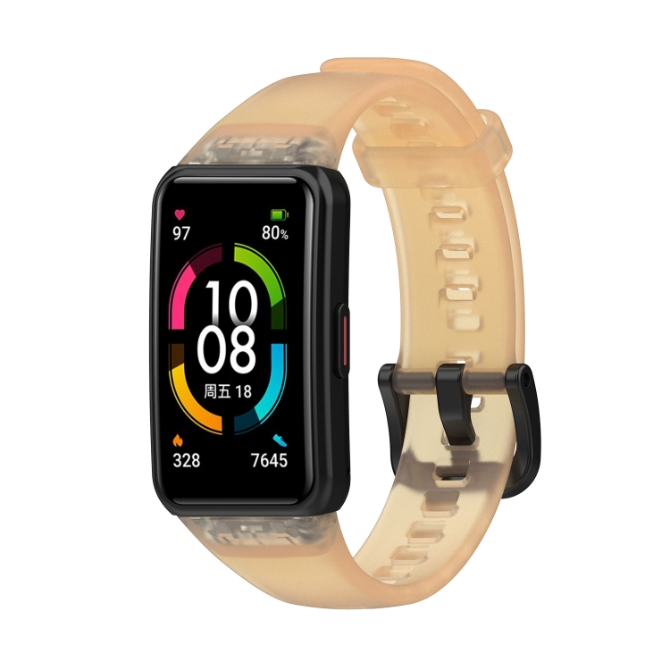 

For Honor Band 7 Transparent TPU Watch Band(Orange)