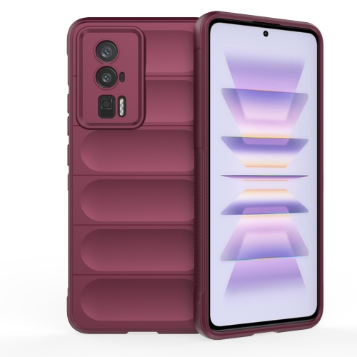 

For Xiaomi Redmi K60 Pro Magic Shield TPU + Flannel Phone Case(Wine Red)