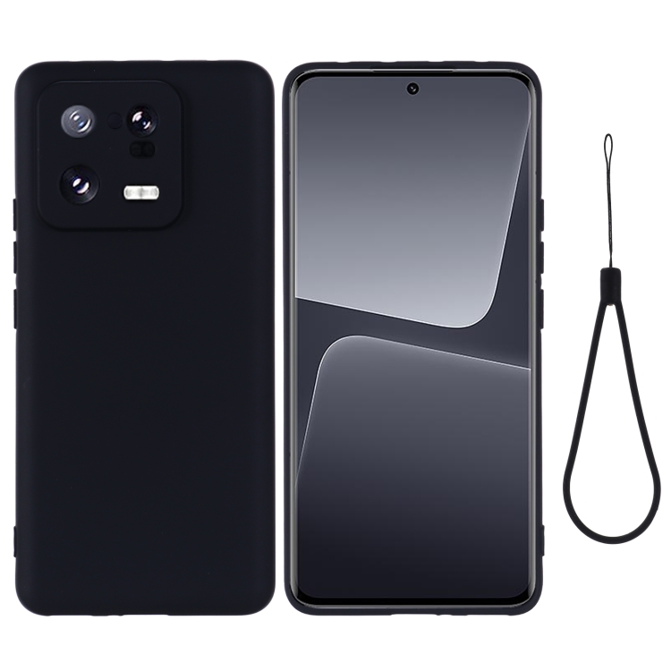 

For Xiaomi 13 Pro Pure Color Liquid Silicone Shockproof Phone Case(Black)