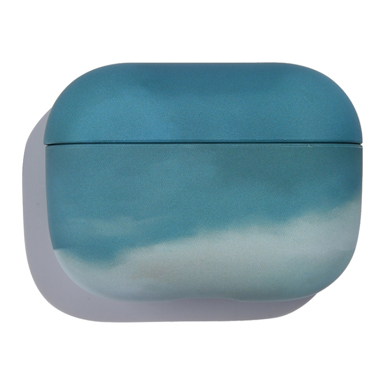 

For AirPods 1 / 2 Ink Painting Water Sticker PC Earphone Case(Navy Blue)