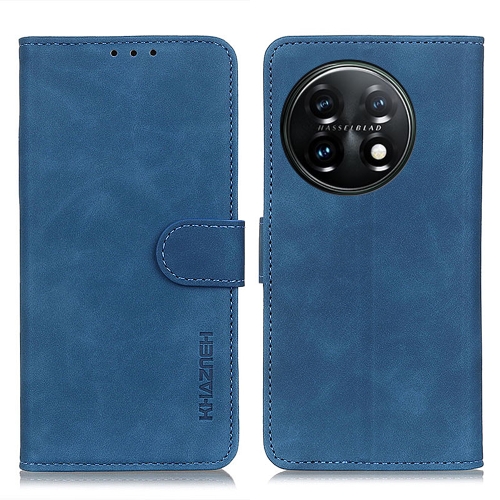 

For OnePlus 11 5G KHAZNEH Retro Texture Flip Leather Phone Case(Blue)