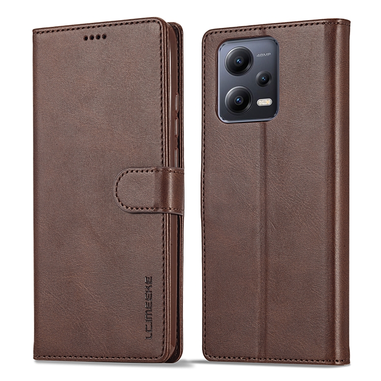 

For Xiaomi Redmi Note 12 Pro 5G/Poco X5 Pro LC.IMEEKE Calf Texture Horizontal Flip Leather Case(Brown)