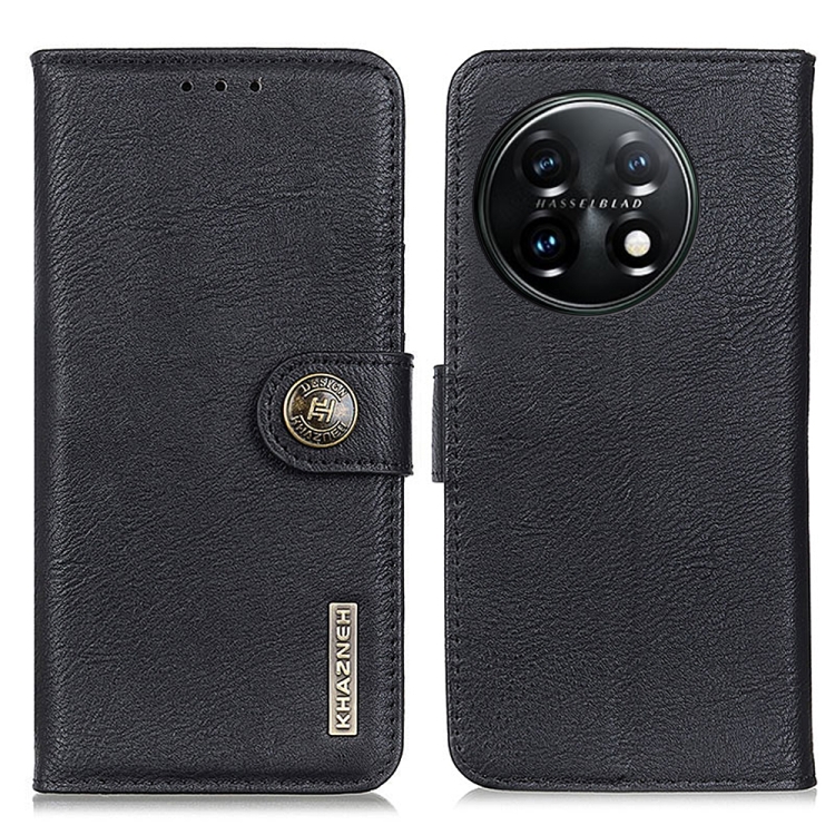

For OnePlus 11 5G KHAZNEH Cowhide Texture Flip Leather Phone Case(Black)
