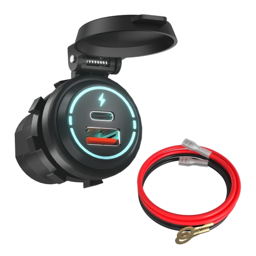 

ZH-1786A2 QC3.0 USB-A + Type-C Dual Interface Car Charger, Cable Length: 60cm