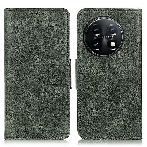 

For OnePlus 11 5G Mirren Crazy Horse Texture Leather Phone Case(Dark Green)