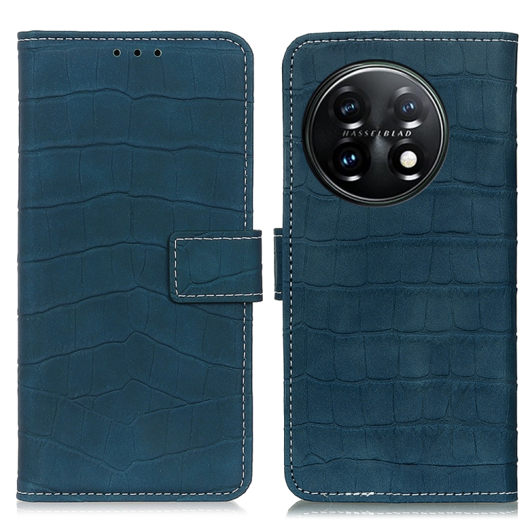 

For OnePlus 11 5G Magnetic Crocodile Texture Leather Phone Case(Green)