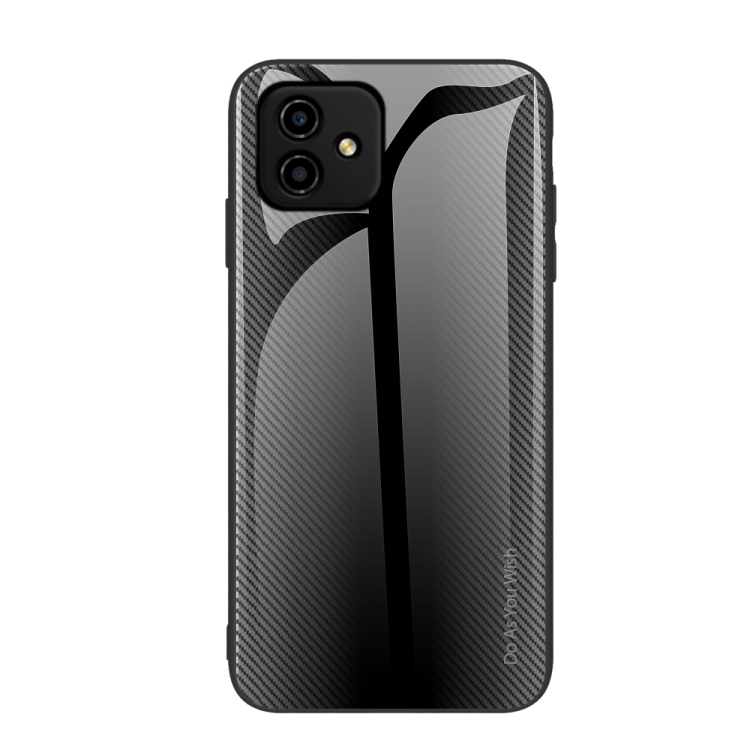 

For Honor Play6C Texture Gradient Glass TPU Phone Case(Black)