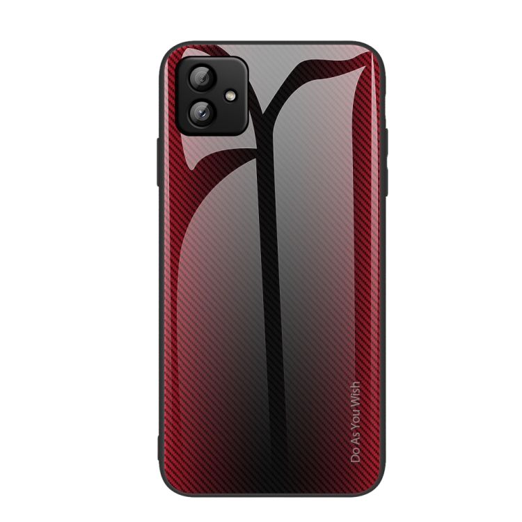 

For Samsung Galaxy A04 Texture Gradient Glass TPU Phone Case(Red)