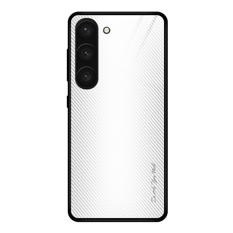 

For Samsung Galaxy S23+ 5G Texture Gradient Glass TPU Phone Case(White)