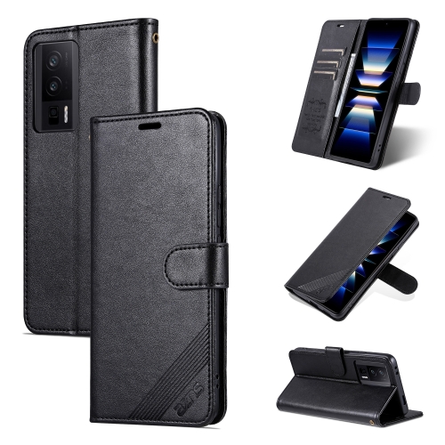 

For Xiaomi Redmi K60 / K60 Pro AZNS Sheepskin Texture Flip Leather Phone Case(Black)