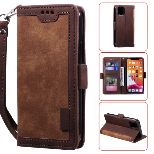 

For iPhone 11 Retro Splicing Horizontal Flip Leather Case with Card Slots & Holder & Wallet(Brown)