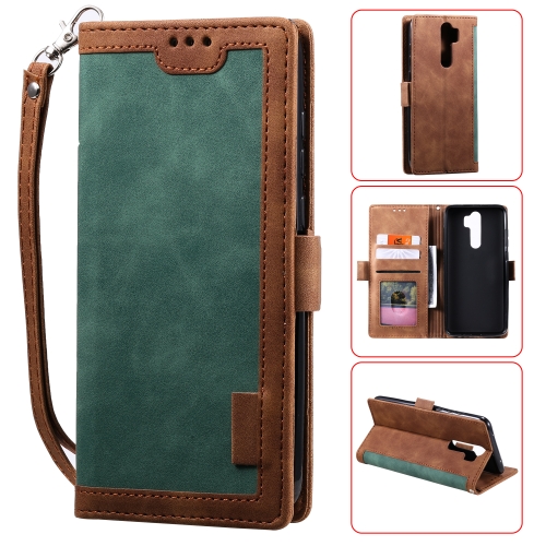 

For Xiaomi Redmi Note 8 Pro Retro Splicing Horizontal Flip Leather Case with Card Slots & Holder & Wallet(Green)