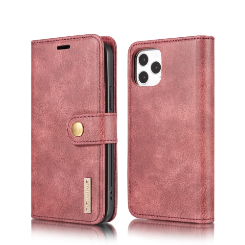 

For iPhone 12/12 Pro DG.MING Crazy Horse Texture Detachable Magnetic Leather Case(Red)