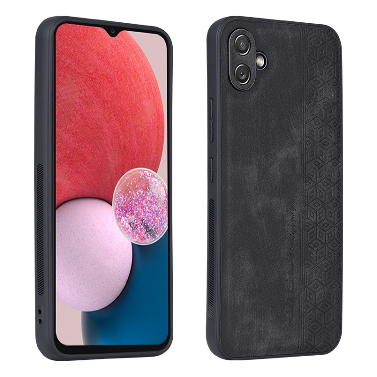 

For Samsung Galaxy A04e AZNS 3D Embossed Skin Feel Phone Case(Black)