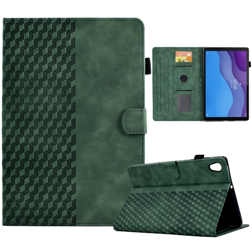 

For Lenovo Tab M10 2nd TB-X306F/X306X Rhombus Embossed Leather Smart Tablet Case(Green)