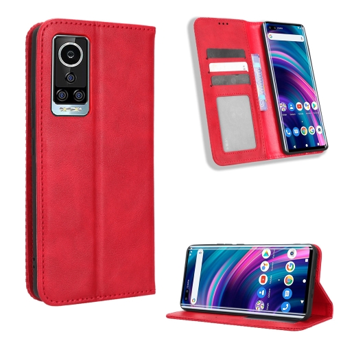 

For BLU Bold N2 Magnetic Buckle Retro Texture Leather Phone Case(Red)