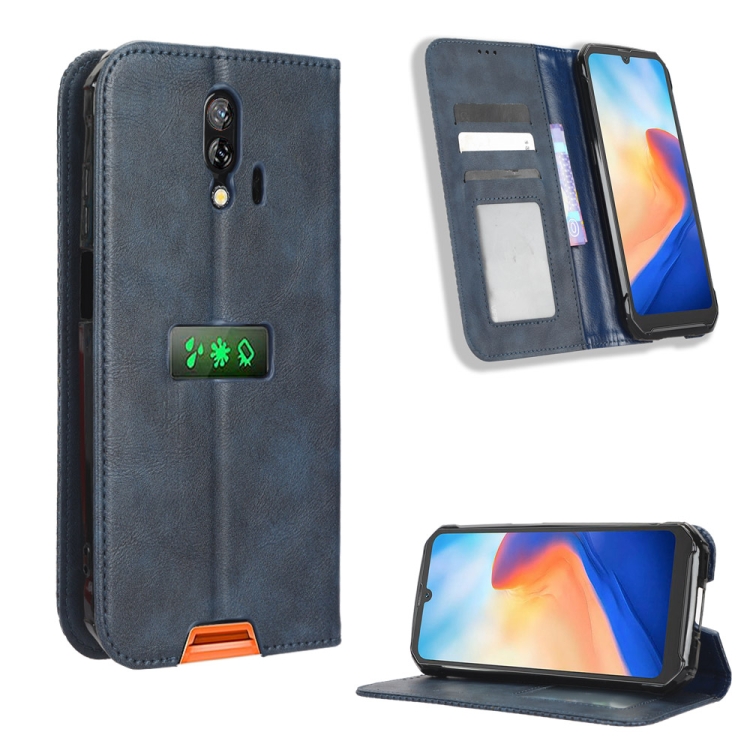 

For Blackview BV7200 Magnetic Buckle Retro Texture Leather Phone Case(Blue)
