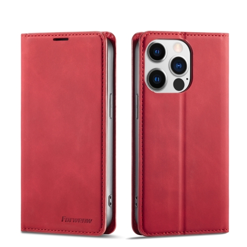 

For iPhone 14 Forwenw Dream Series Oil Edge Strong Magnetism Leather Phone Case(Red)