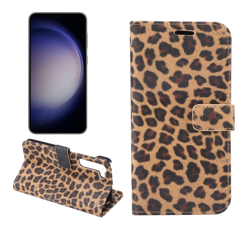 

For Samsung Galaxy S23+ 5G Leopard Pattern Flip Leather Phone Case(Yellow)