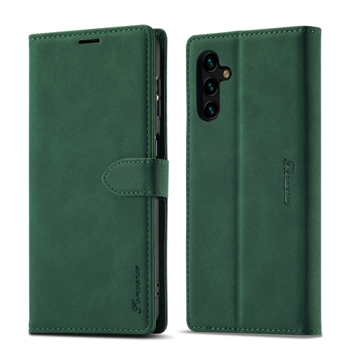 For Samsung Galaxy A14 5G Forwenw F1 Series Matte Strong Magnetism Leather Phone Case(Green)