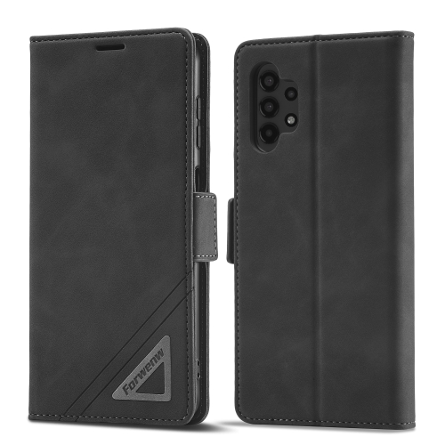 For Samsung Galaxy A14 5G Forwenw F3 Series Dual-side Buckle Leather Phone Case(Black)