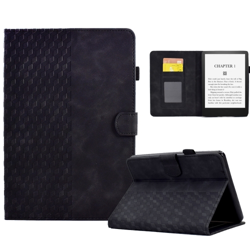 

For Amazon Kindle PaperWhite 5 2021 Rhombus Embossed Leather Tablet Case(Black)