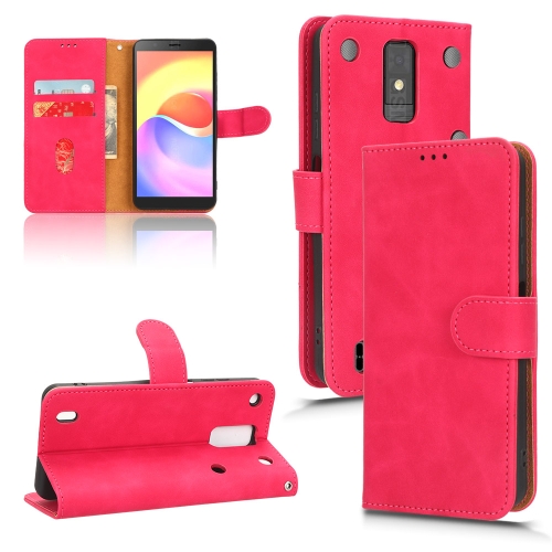 

For ZTE Blade A32 Skin Feel Magnetic Flip Leather Phone Case(Rose Red)