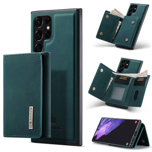 

For Samsung Galaxy S23 Ultra 5G DG.MING M1 Series 3-Fold Multi Card Wallet + Magnetic Phone Case(Green)