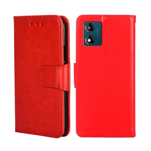 

For Motorola Moto E13 4G Crystal Texture Leather Phone Case(Red)