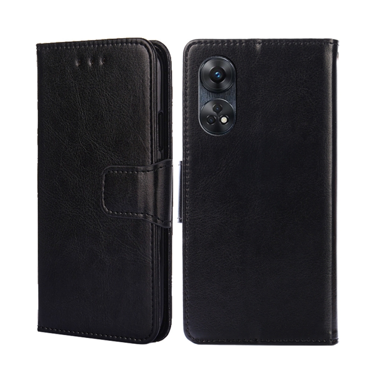 

For OPPO Reno8 T 4G Crystal Texture Leather Phone Case(Black)