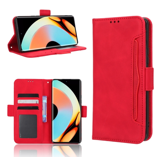 

For Realme 10 Pro+ Skin Feel Calf Texture Card Slots Leather Phone Case(Red)