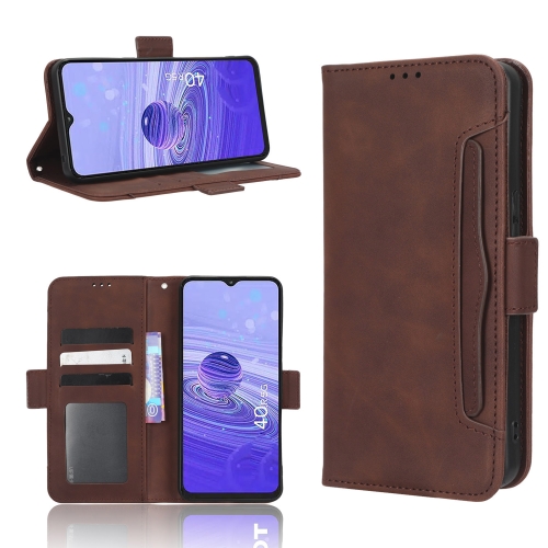 

For TCL 40 R 5G Skin Feel Calf Texture Card Slots Leather Phone Case(Brown)