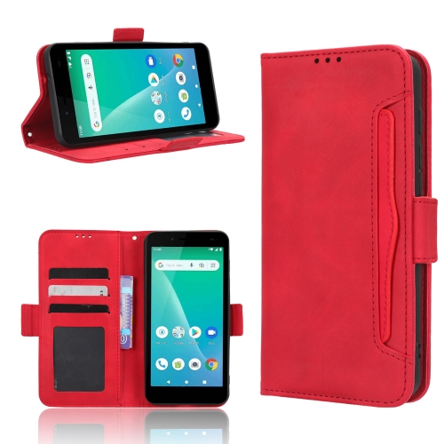 

For Unimax UMX U696CL Skin Feel Calf Texture Card Slots Leather Phone Case(Red)