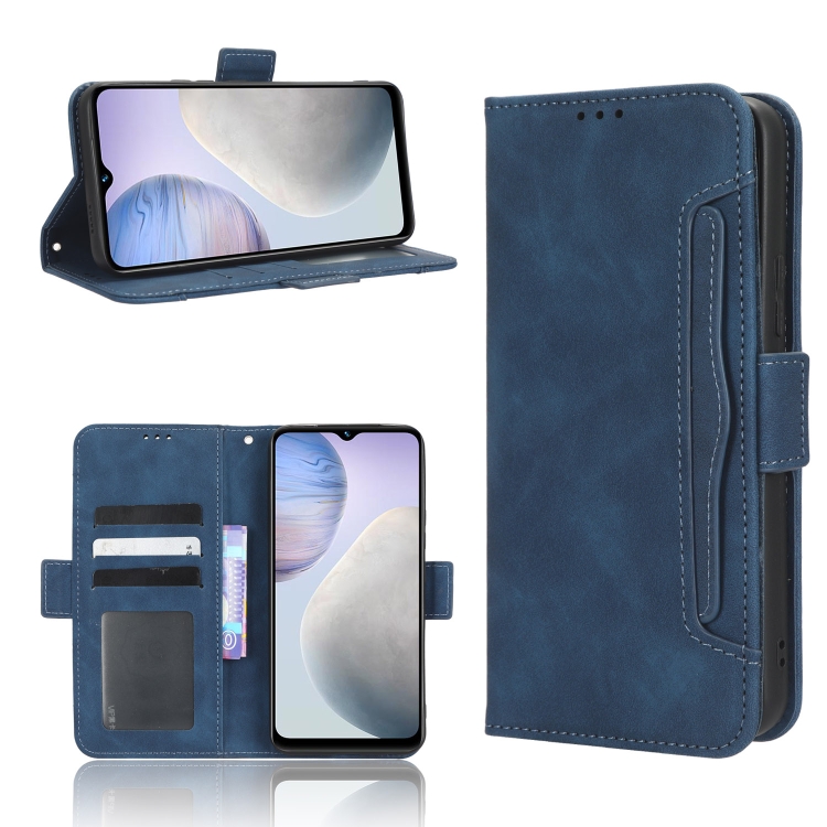 

For vivo Y02 4G Skin Feel Calf Texture Card Slots Leather Phone Case(Blue)