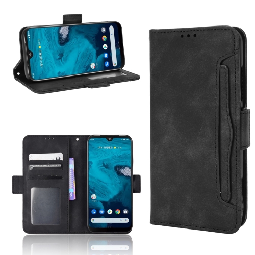 

For Kyocera Android One S10 Skin Feel Calf Texture Card Slots Leather Phone Case(Black)