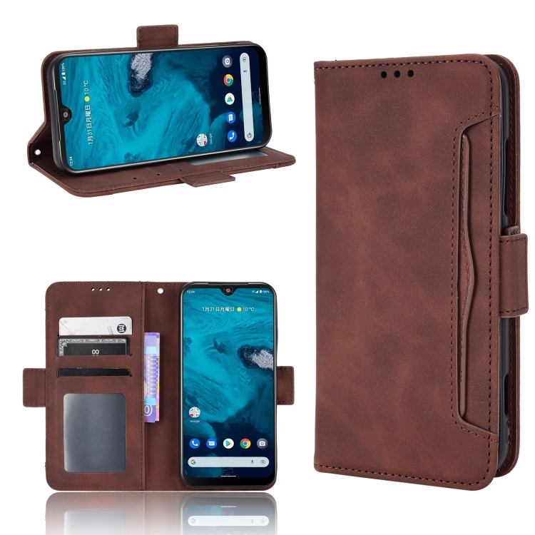 

For Kyocera Android One S10 Skin Feel Calf Texture Card Slots Leather Phone Case(Brown)