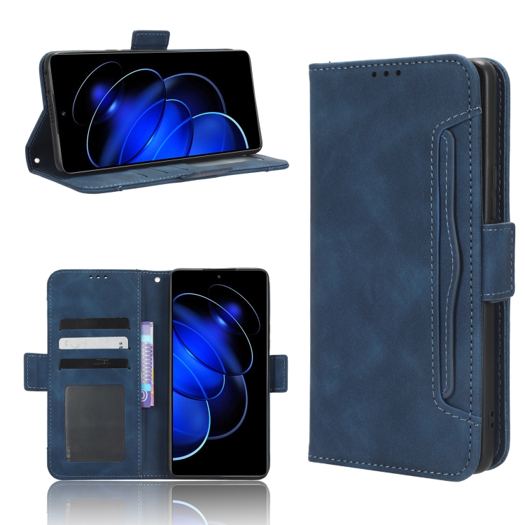 

For Honor 80 GT Skin Feel Calf Texture Card Slots Leather Phone Case(Blue)