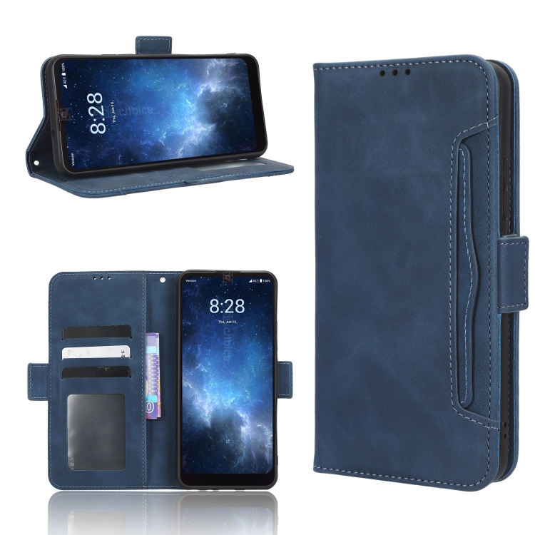 

For Sharp Rouvo V Skin Feel Calf Texture Card Slots Leather Phone Case(Blue)