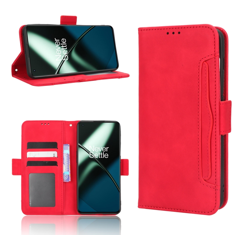

For OnePlus 11 5G Skin Feel Calf Texture Card Slots Leather Phone Case(Red)