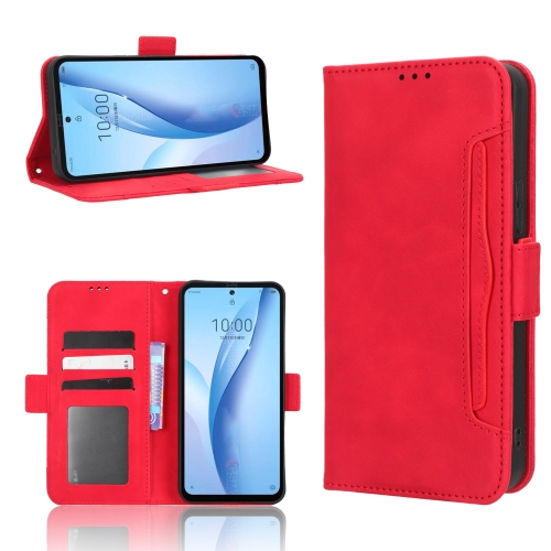 

For ZTE Libero 5G III Skin Feel Calf Texture Card Slots Leather Phone Case(Red)