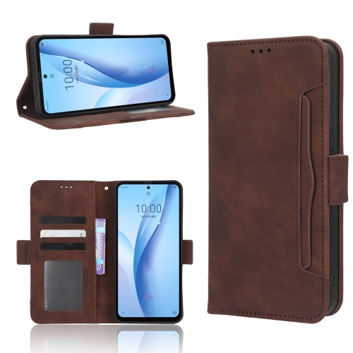 

For ZTE Libero 5G III Skin Feel Calf Texture Card Slots Leather Phone Case(Brown)