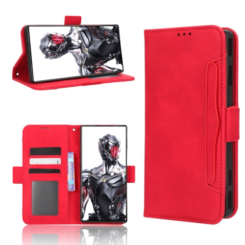 

For ZTE nubia Red Magic 8 Pro / 8 Pro+ Skin Feel Calf Texture Card Slots Leather Phone Case(Red)