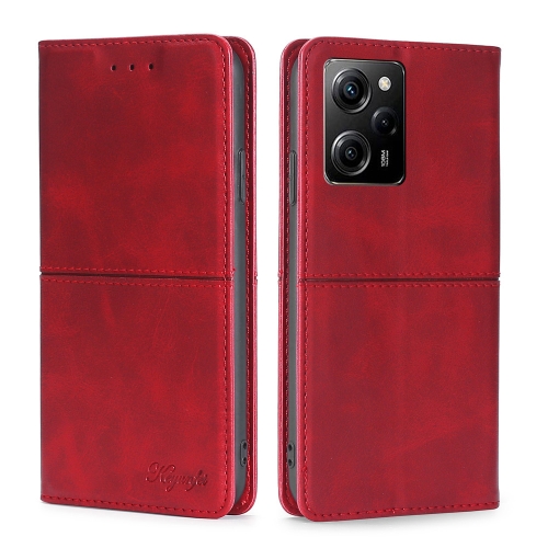 

For Xiaomi Poco X5 Pro / Redmi Note 12 Pro Speed Cow Texture Magnetic Horizontal Flip Leather Phone Case(Red)